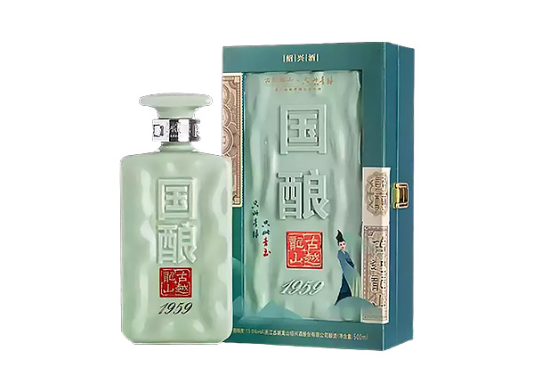 大连古越龙山黄酒回收国酿1959青玉只此青绿联名款二十年陈酿黄酒礼盒行情价格